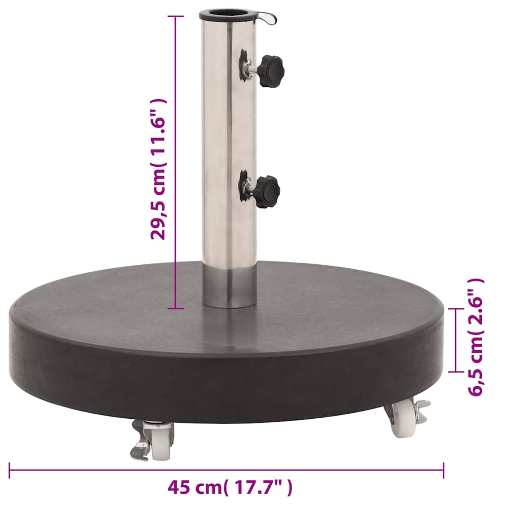 Base de guarda-sol redonda granito 30 kg preto