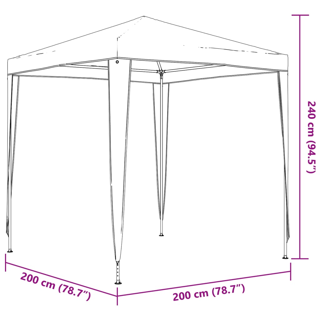 Tenda profissional para festas 2x2 m verde
