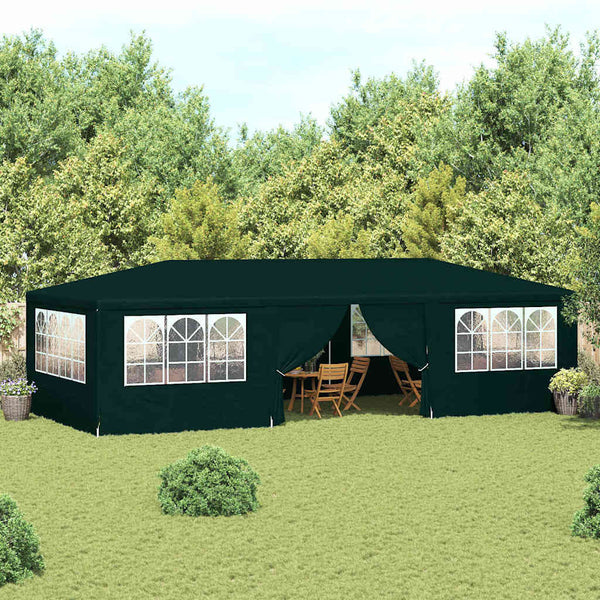 Tenda festas profissional c/ paredes laterais 4x9m 90g/m² verde