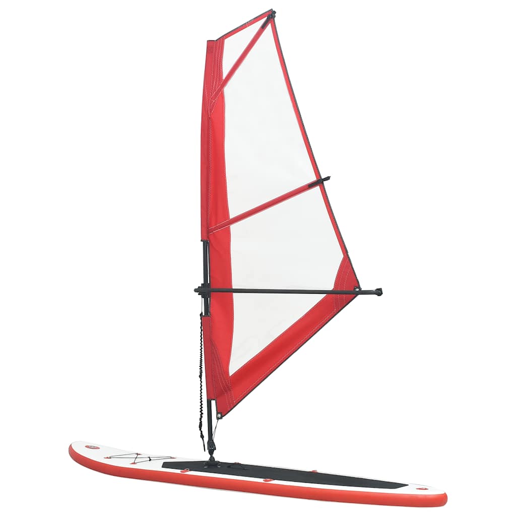 Conjunto prancha paddle SUP insuflável c/ vela vermelho/branco