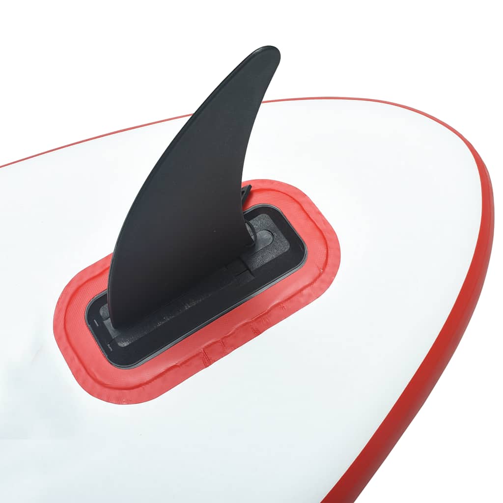 Conjunto prancha paddle SUP insuflável c/ vela vermelho/branco