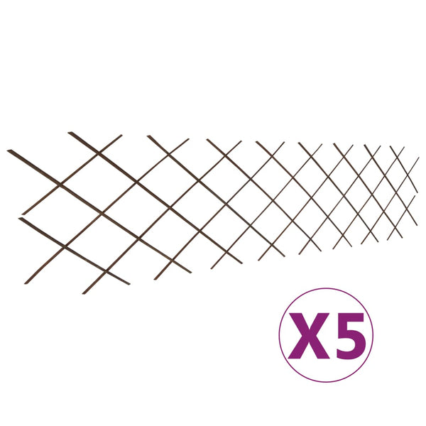 Cercas em treliça salgueiro 5 pcs 180x60 cm