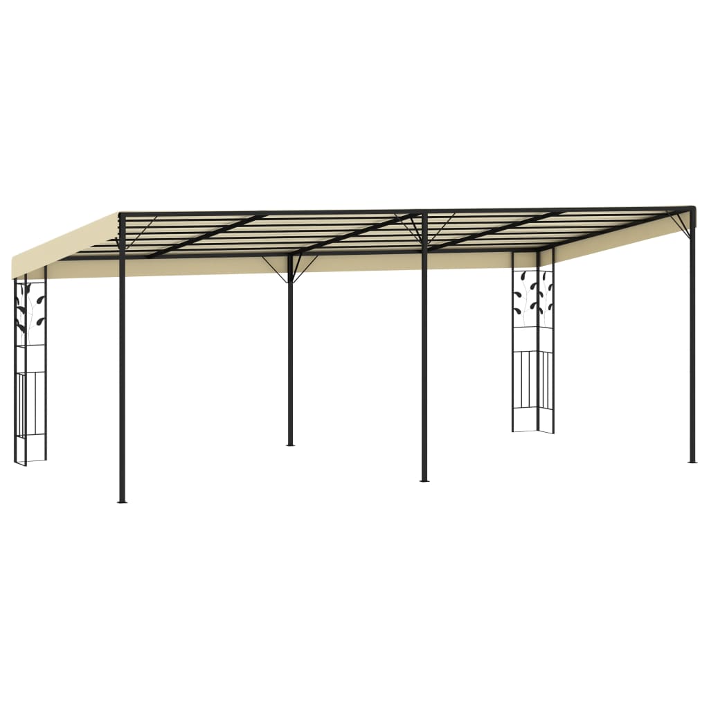 Gazebo de parede 6x3x2,5 m creme