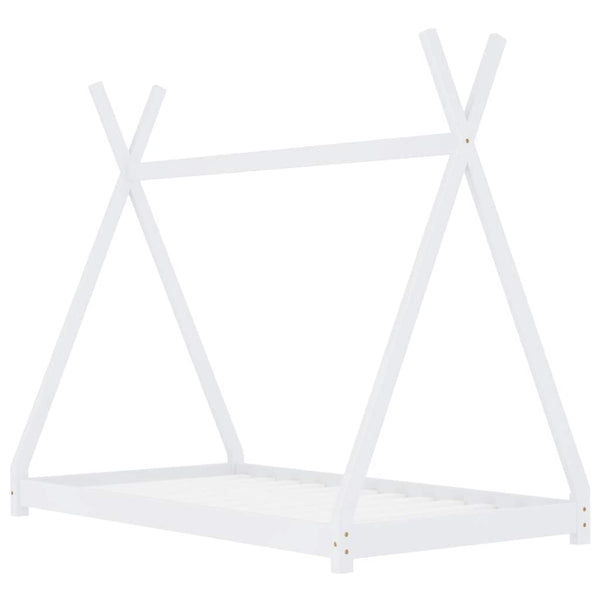 Estrutura de cama para crianças 70x140 cm pinho maciço branco