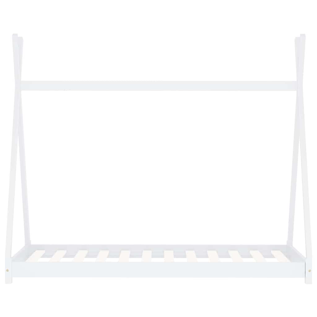 Estrutura de cama para crianças 70x140 cm pinho maciço branco