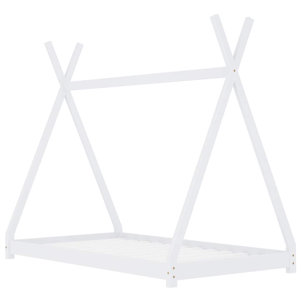 Estrutura de cama para crianças 80x160 cm pinho maciço branco