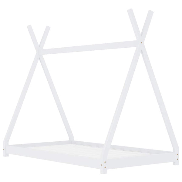 Estrutura de cama para crianças 80x160 cm pinho maciço branco