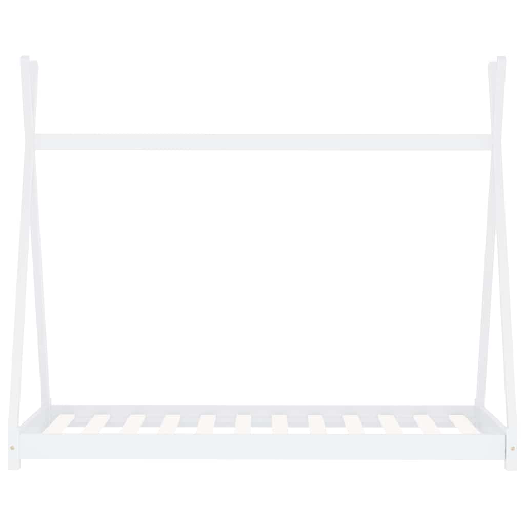 Estrutura de cama para crianças 80x160 cm pinho maciço branco