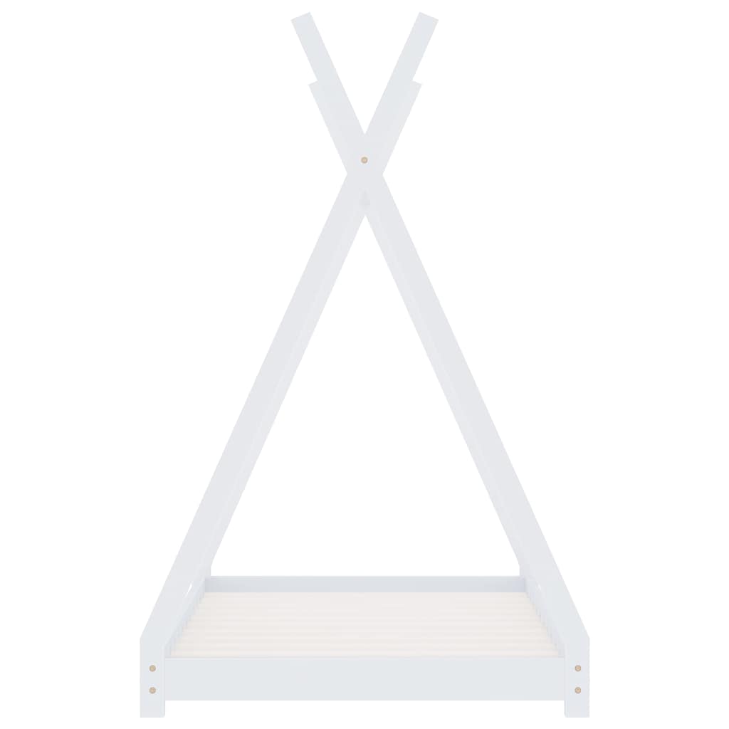 Estrutura de cama para crianças 80x160 cm pinho maciço branco