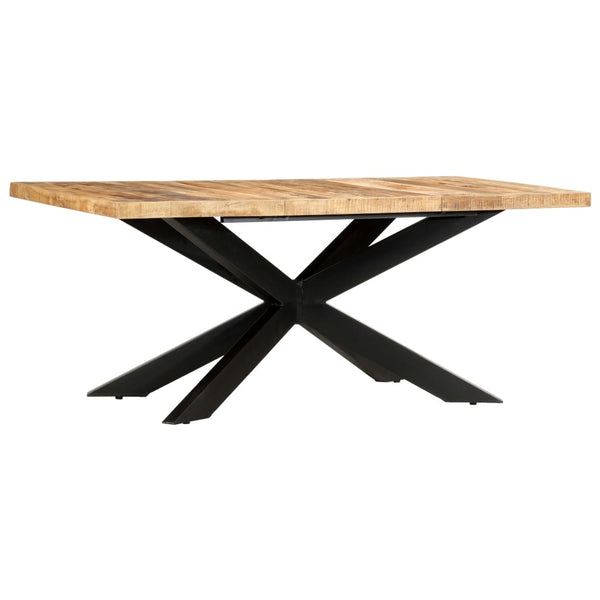 Mesa de jantar 180x90x76 cm madeira de mangueira maciça áspera