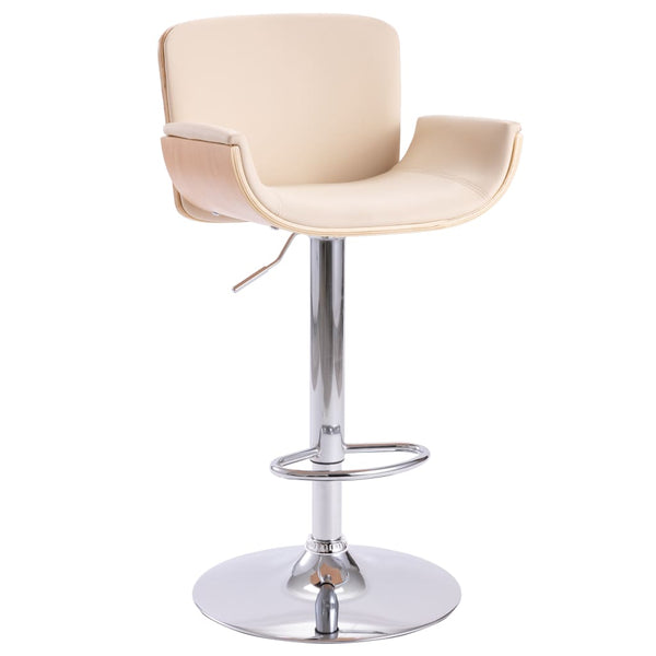 Banco de bar couro artificial creme