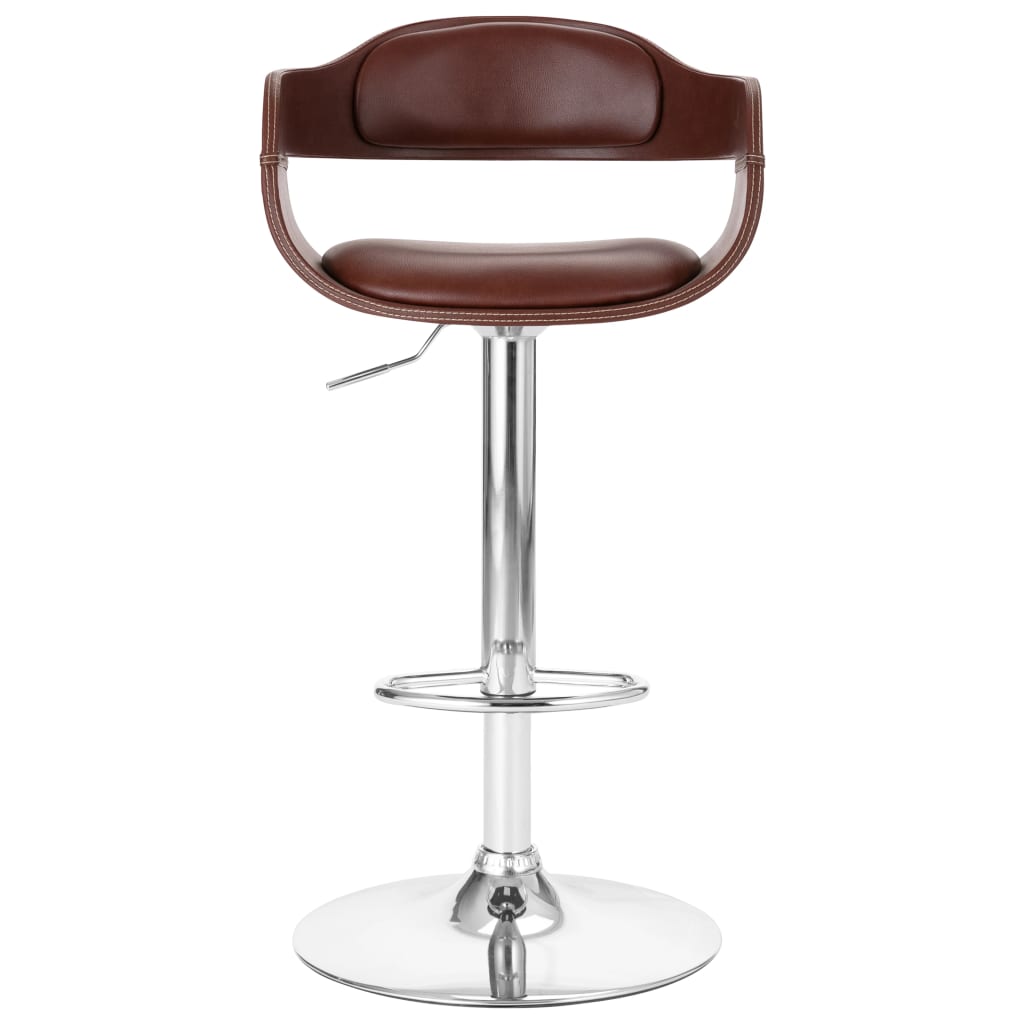 Banco de bar couro artificial castanho