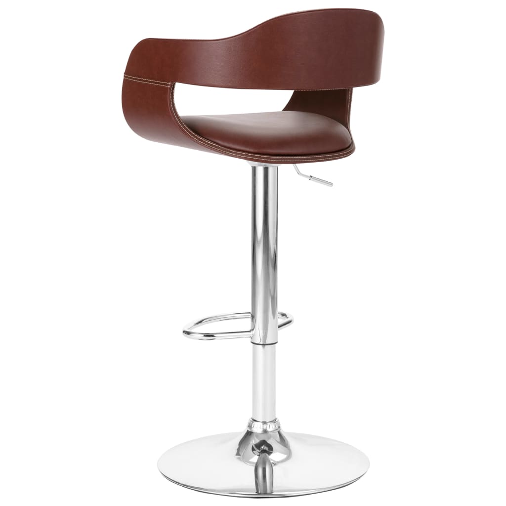 Banco de bar couro artificial castanho