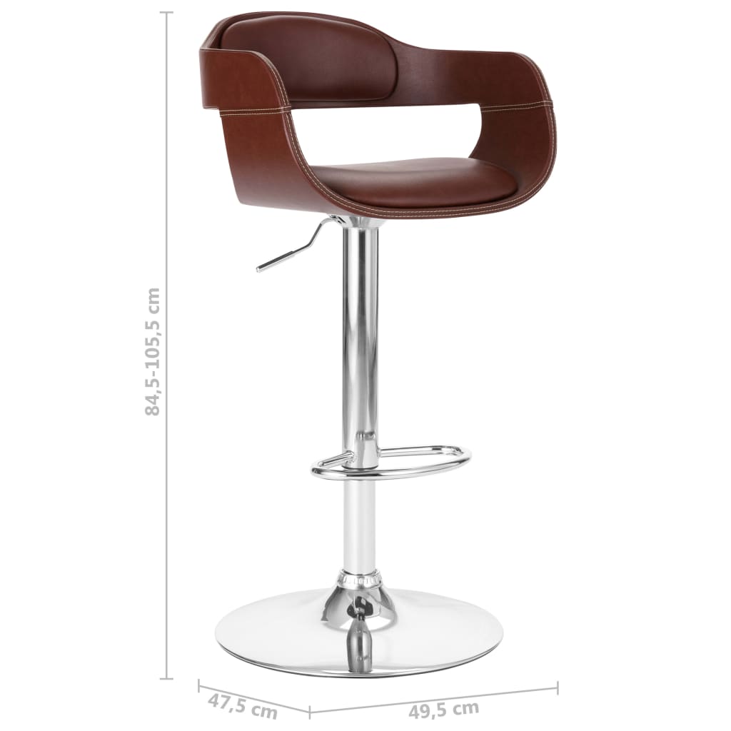 Banco de bar couro artificial castanho