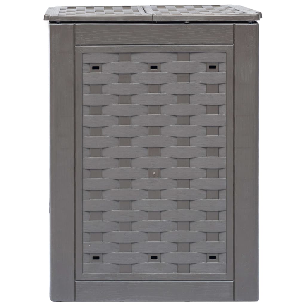 Compostores jardim 2pcs 60x60x83cm 600L plástico vime castanho