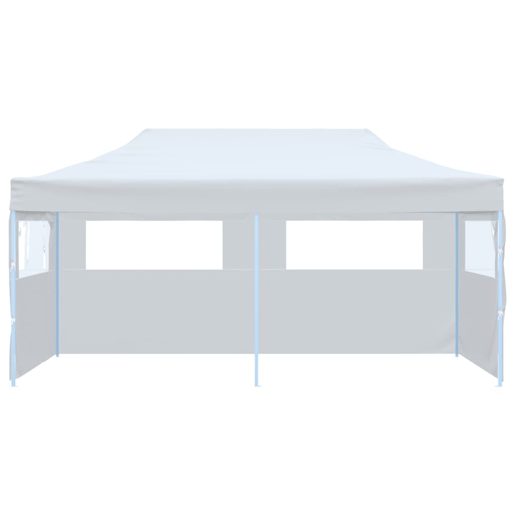 Tenda festa pop-up dobrável c/ paredes laterais 3x6m aço branco