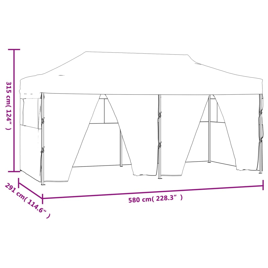 Tenda dobrável profissional festas 4 paredes 3x6m aço branco