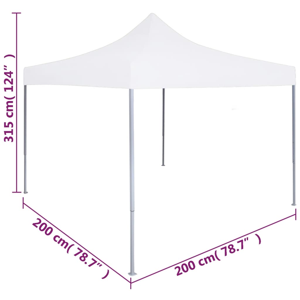 Tenda dobrável profissional para festas 2x2 m aço branco