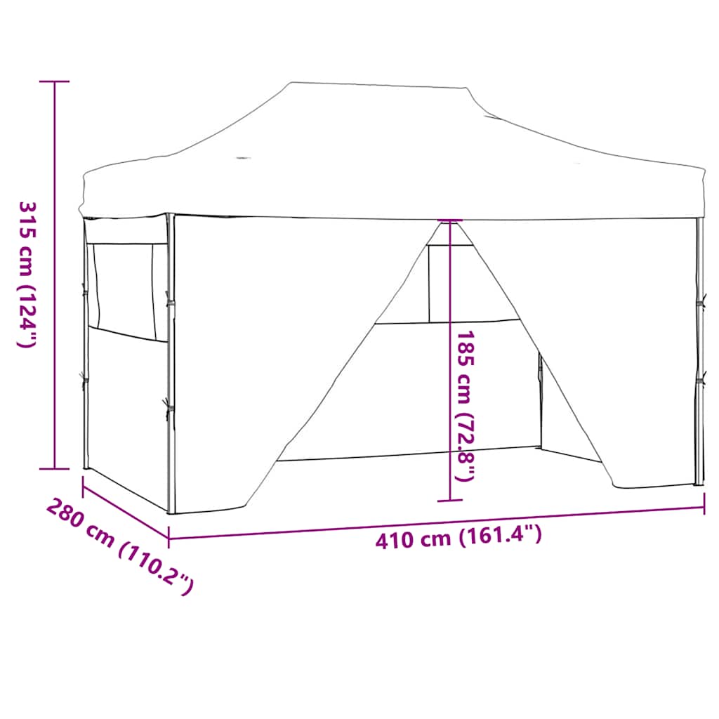 Tenda dobrável profissional festas 4 paredes 3x4m aço azul