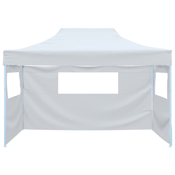 Tenda dobrável profissional festas 3 paredes 280x410x315 cm aço branco