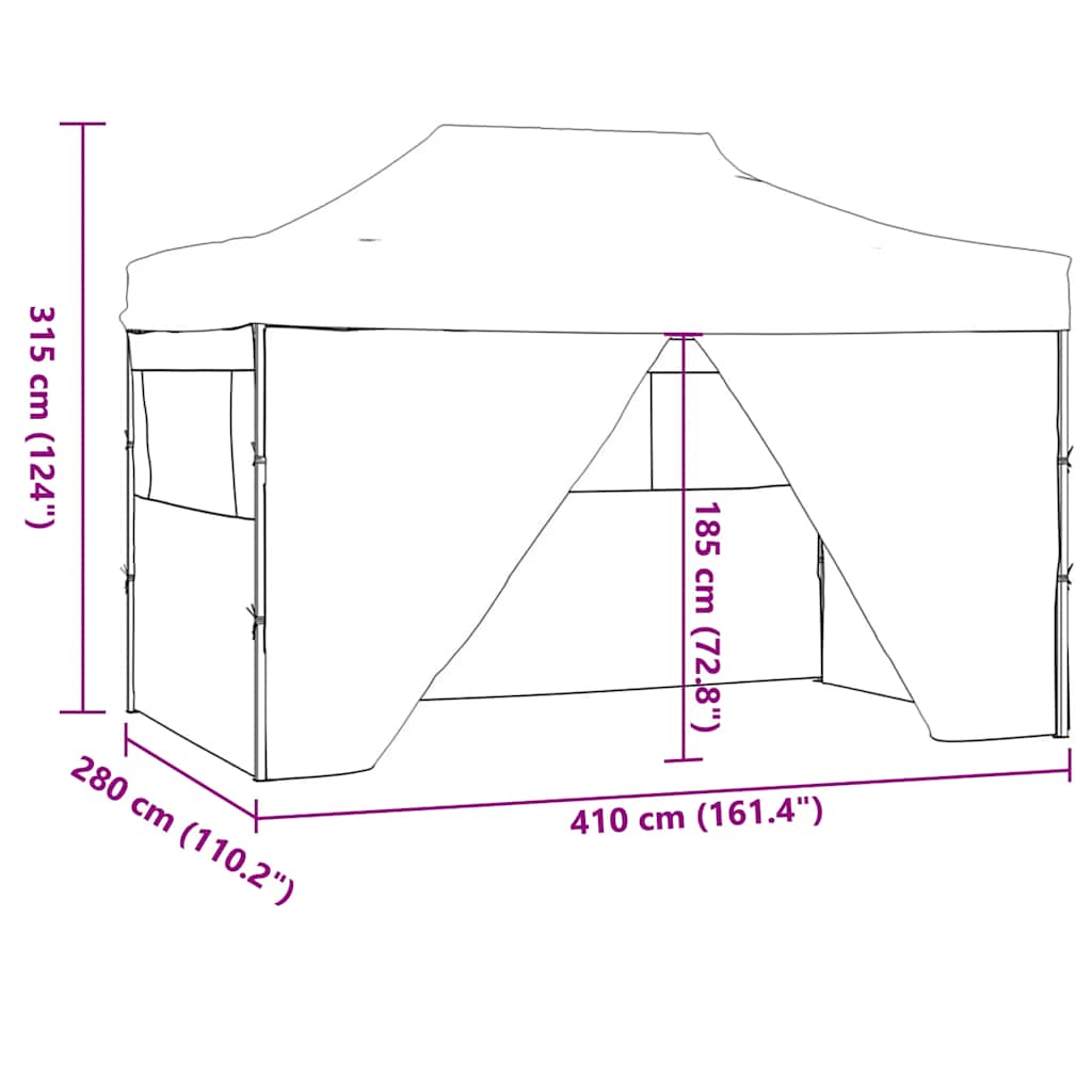 Tenda dobrável profissional festas 4 paredes 3x4m aço branco