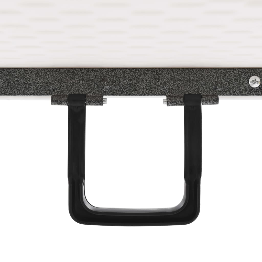Mesa de jardim dobrável com 2 bancos 180 cm aço e PEAD branco