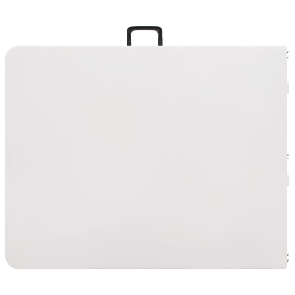 Mesa de jardim dobrável com 2 bancos 180 cm aço e PEAD branco