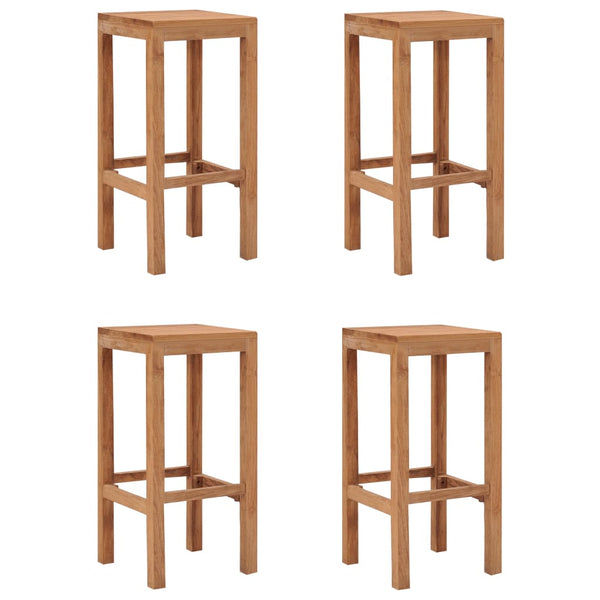 Bancos de bar 4 pcs madeira de teca maciça