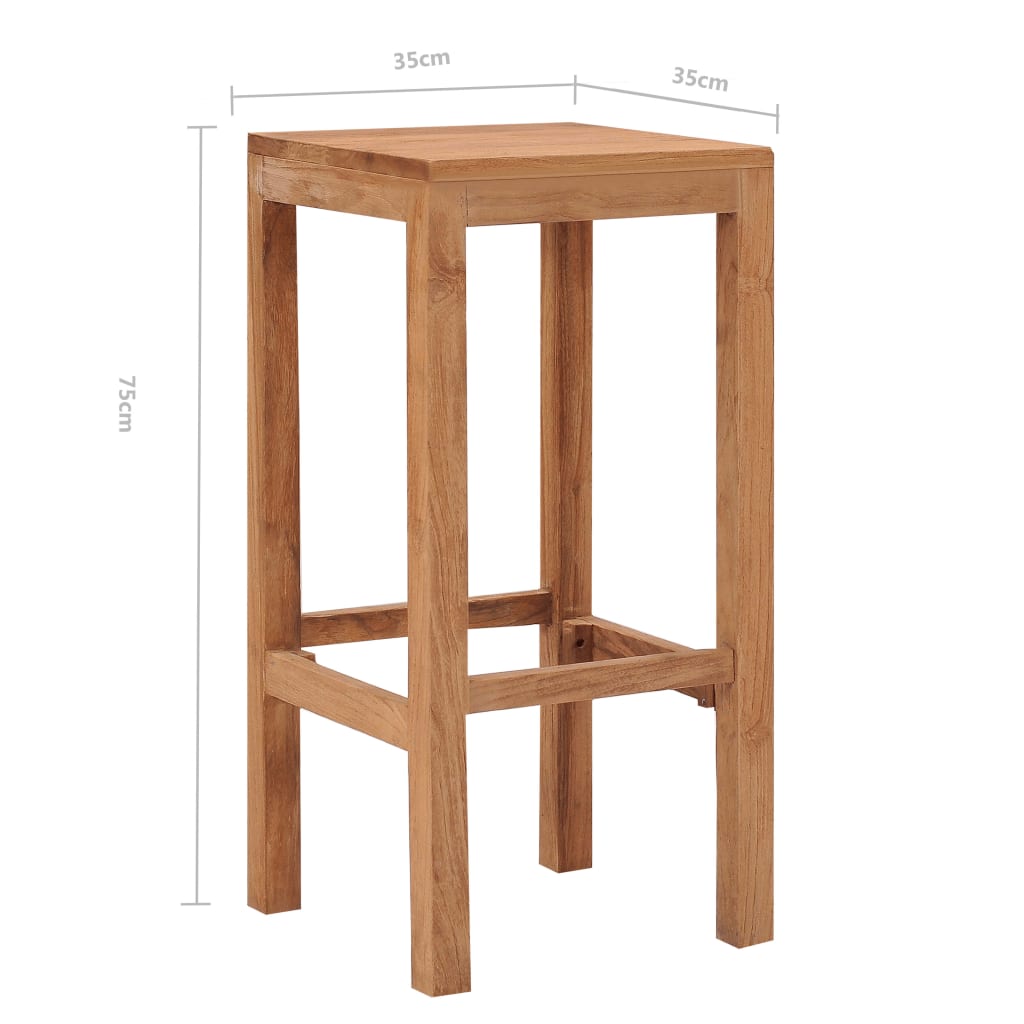 Bancos de bar 4 pcs madeira de teca maciça