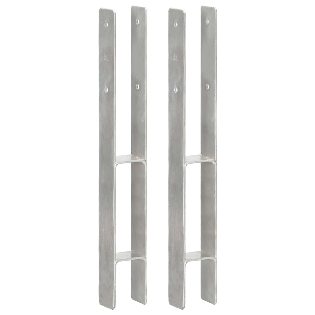 Âncoras de vedação 2 pcs 7x6x60 cm aço galvanizado prateado