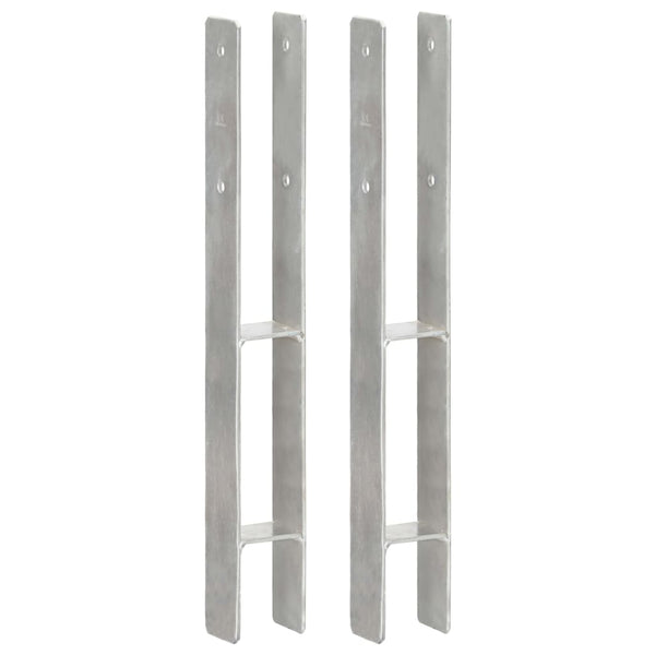 Âncoras de vedação 2 pcs 7x6x60 cm aço galvanizado prateado