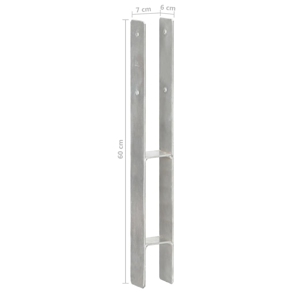 Âncoras de vedação 6 pcs 7x6x60 cm aço galvanizado prateado