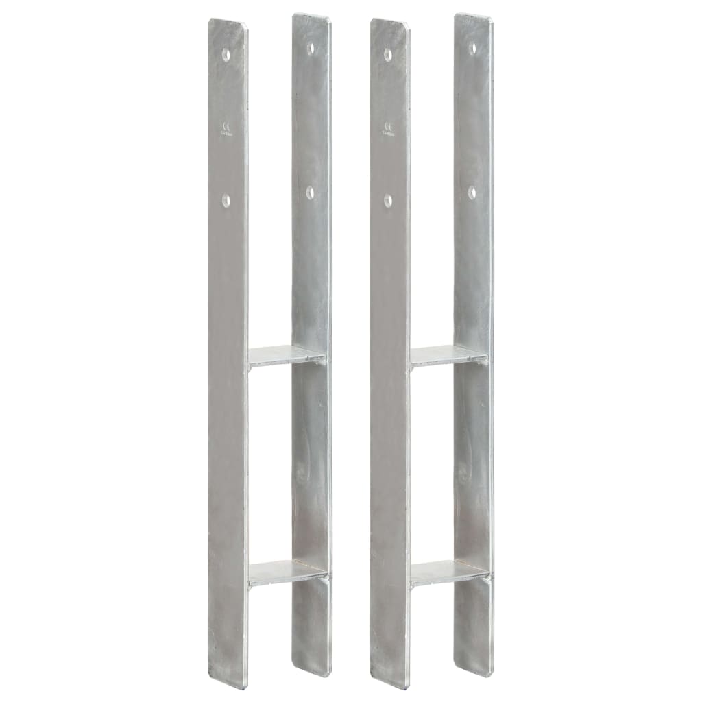 Âncoras de vedação 2 pcs 8x6x60 cm aço galvanizado prateado