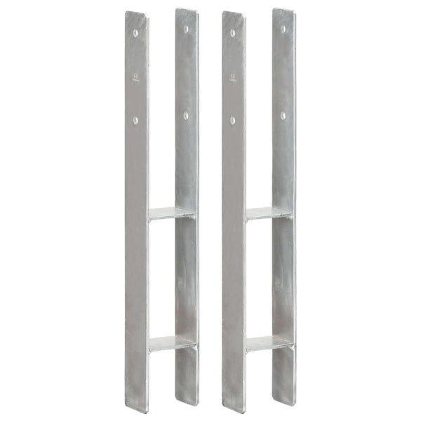 Âncoras de vedação 2 pcs 8x6x60 cm aço galvanizado prateado