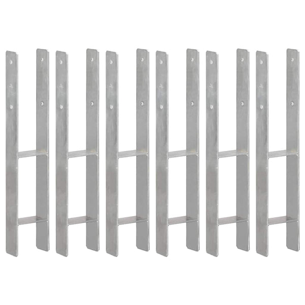 Âncoras de vedação 6 pcs 10x6x60 cm aço galvanizado prateado