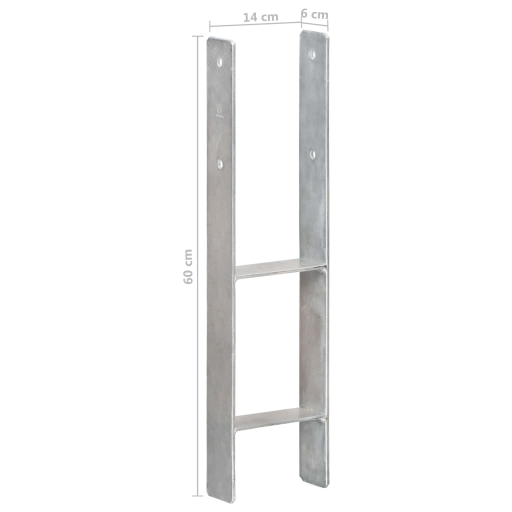 Âncoras de vedação 6 pcs 14x6x60 cm aço galvanizado prateado