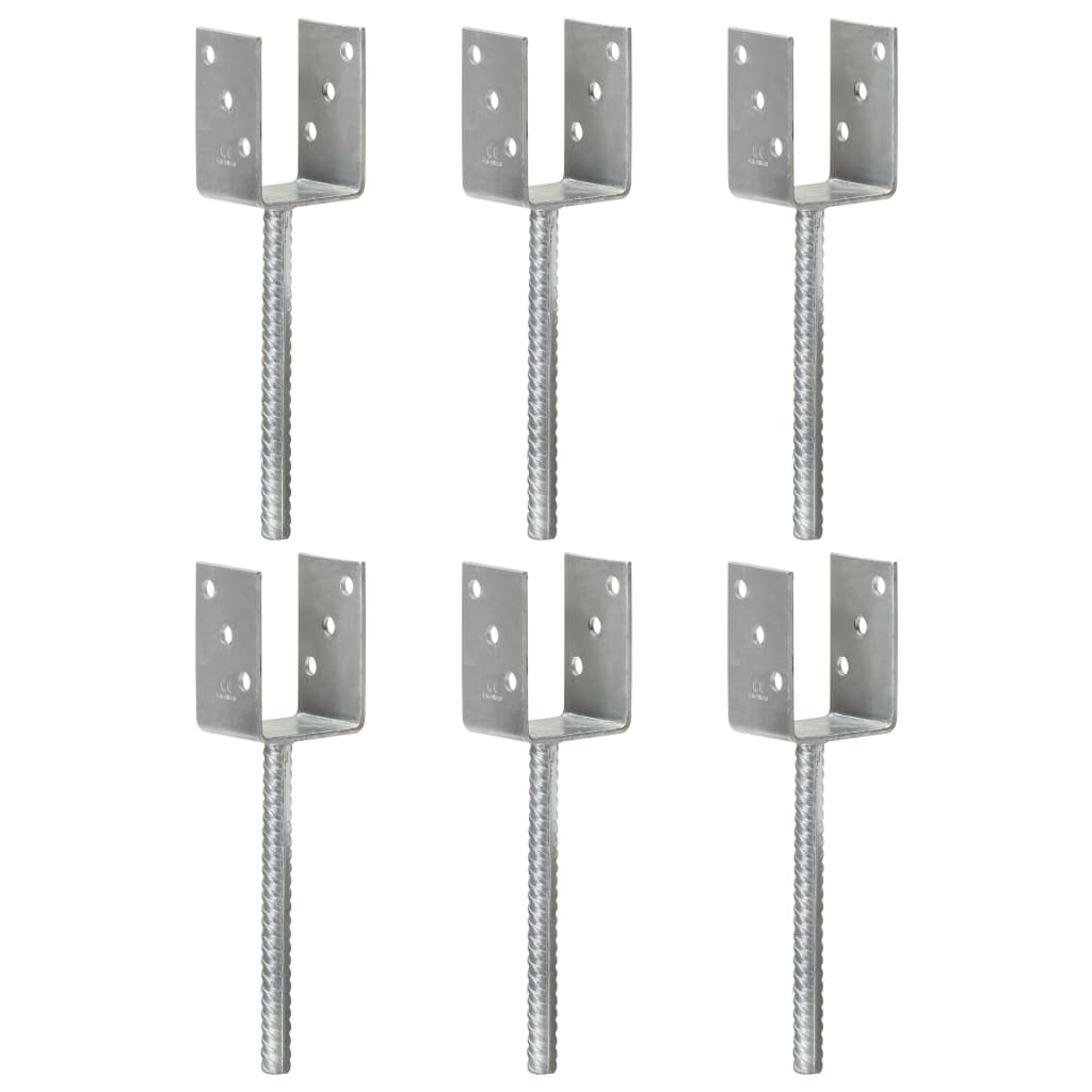 Âncoras de vedação 6 pcs 7x6x30 cm aço galvanizado prateado