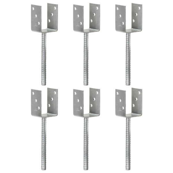 Âncoras de vedação 6 pcs 7x6x30 cm aço galvanizado prateado
