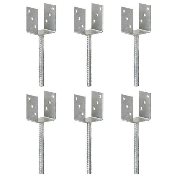 Âncoras de vedação 6 pcs 8x6x30 cm aço galvanizado prateado