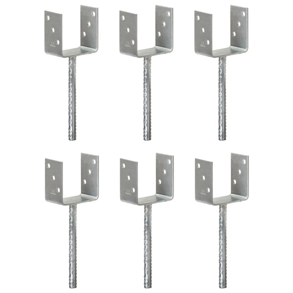 Âncoras de vedação 6 pcs 10x6x30 cm aço galvanizado prateado
