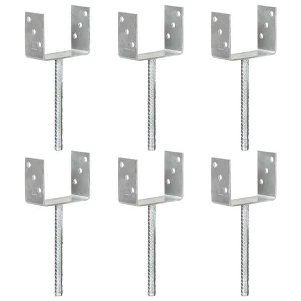 Âncoras de vedação 6 pcs 12x6x30 cm aço galvanizado prateado