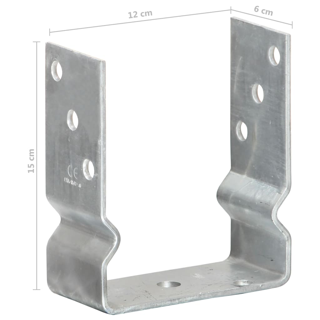 Âncoras de vedação 12 pcs 12x6x15 cm aço galvanizado prateado