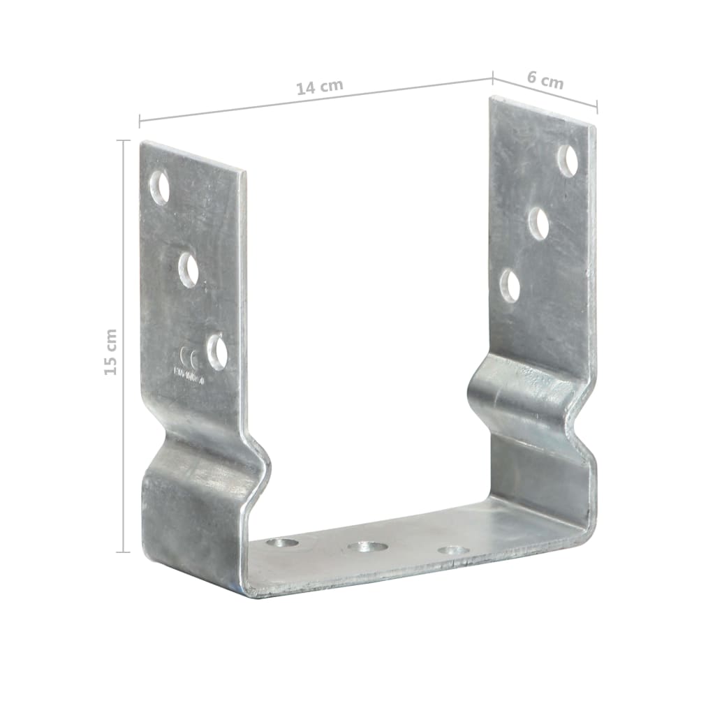Âncoras de vedação 6 pcs 14x6x15 cm aço galvanizado prateado