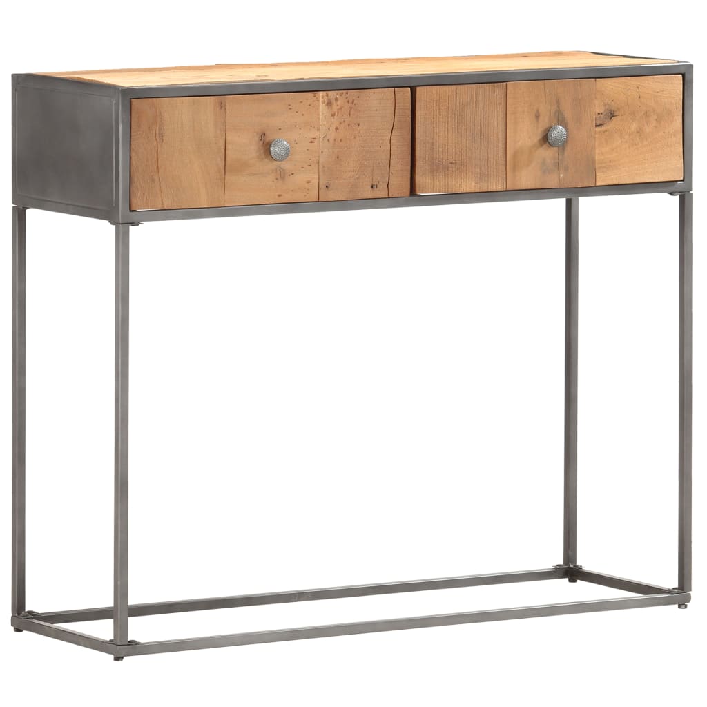 Mesa consola 90x30x75 cm madeira recuperada maciça