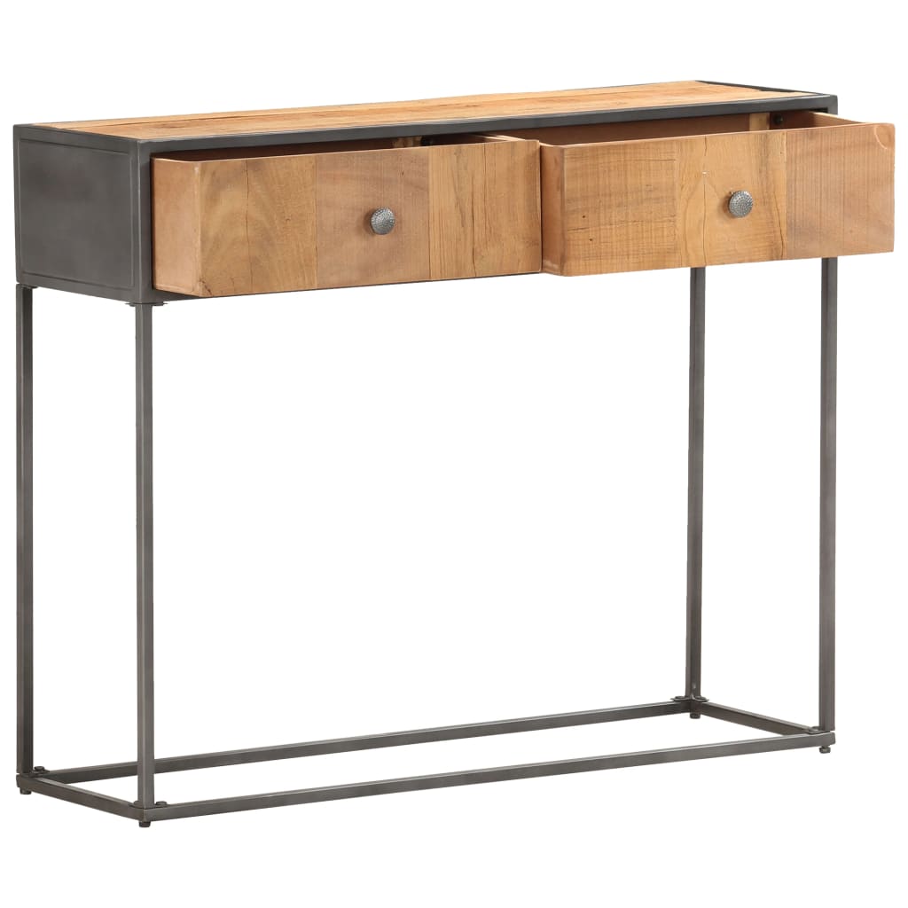 Mesa consola 90x30x75 cm madeira recuperada maciça