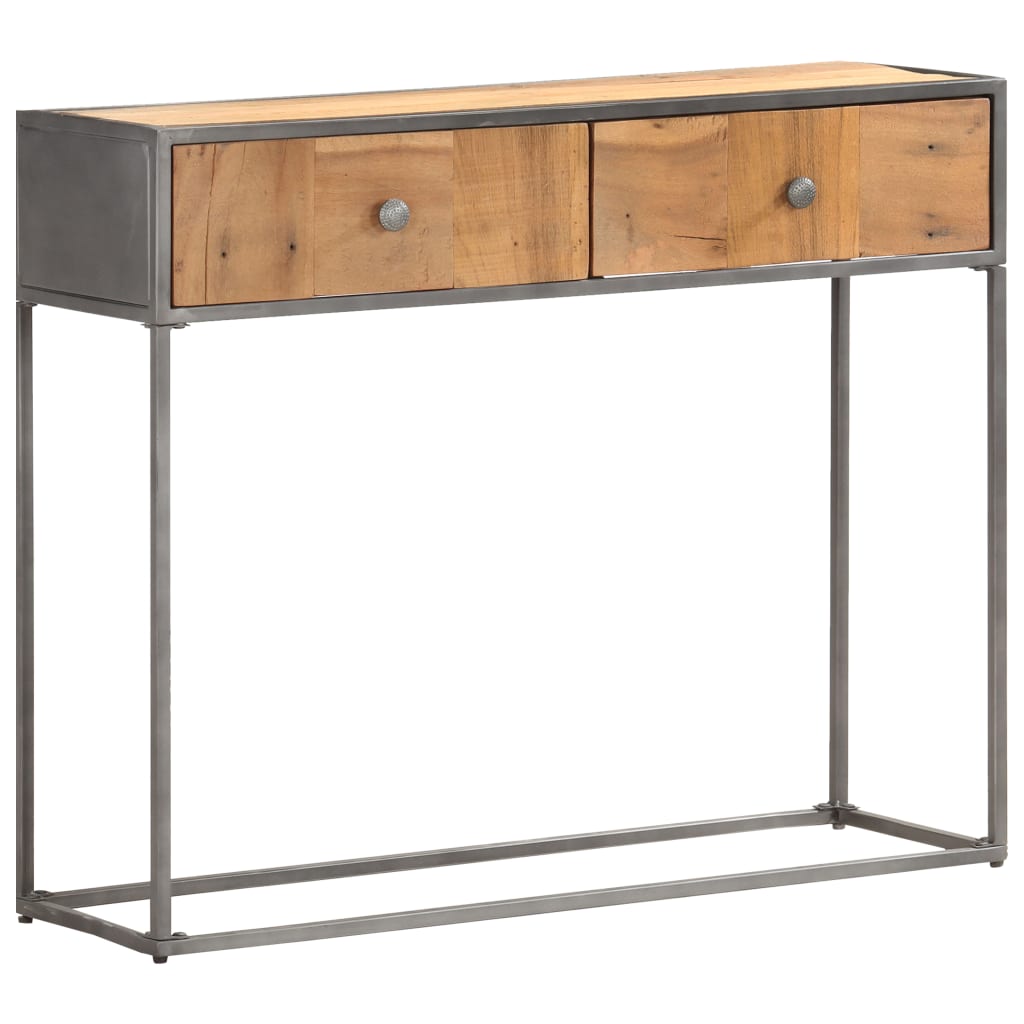 Mesa consola 90x30x75 cm madeira recuperada maciça