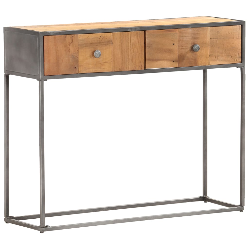 Mesa consola 90x30x75 cm madeira recuperada maciça