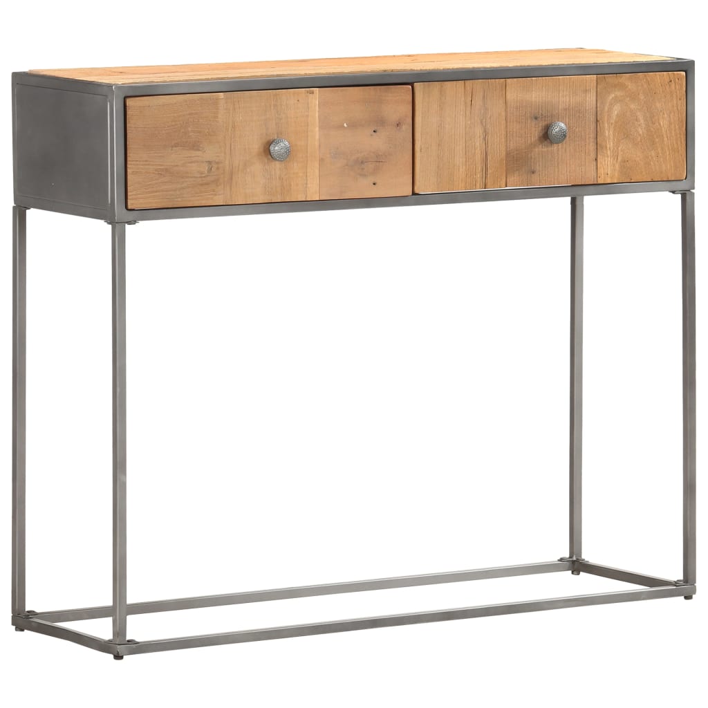 Mesa consola 90x30x75 cm madeira recuperada maciça