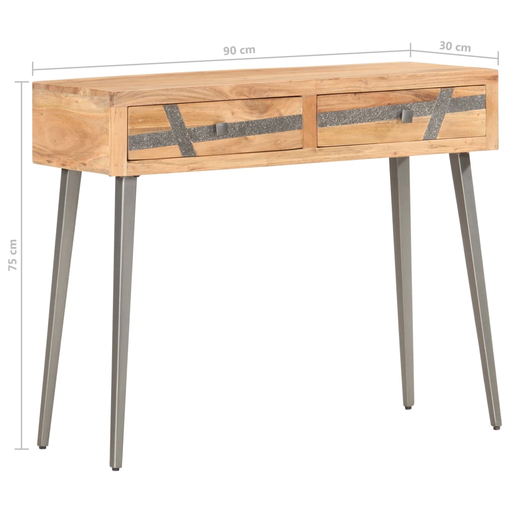 Mesa consola 90x30x75 cm madeira de acácia maciça