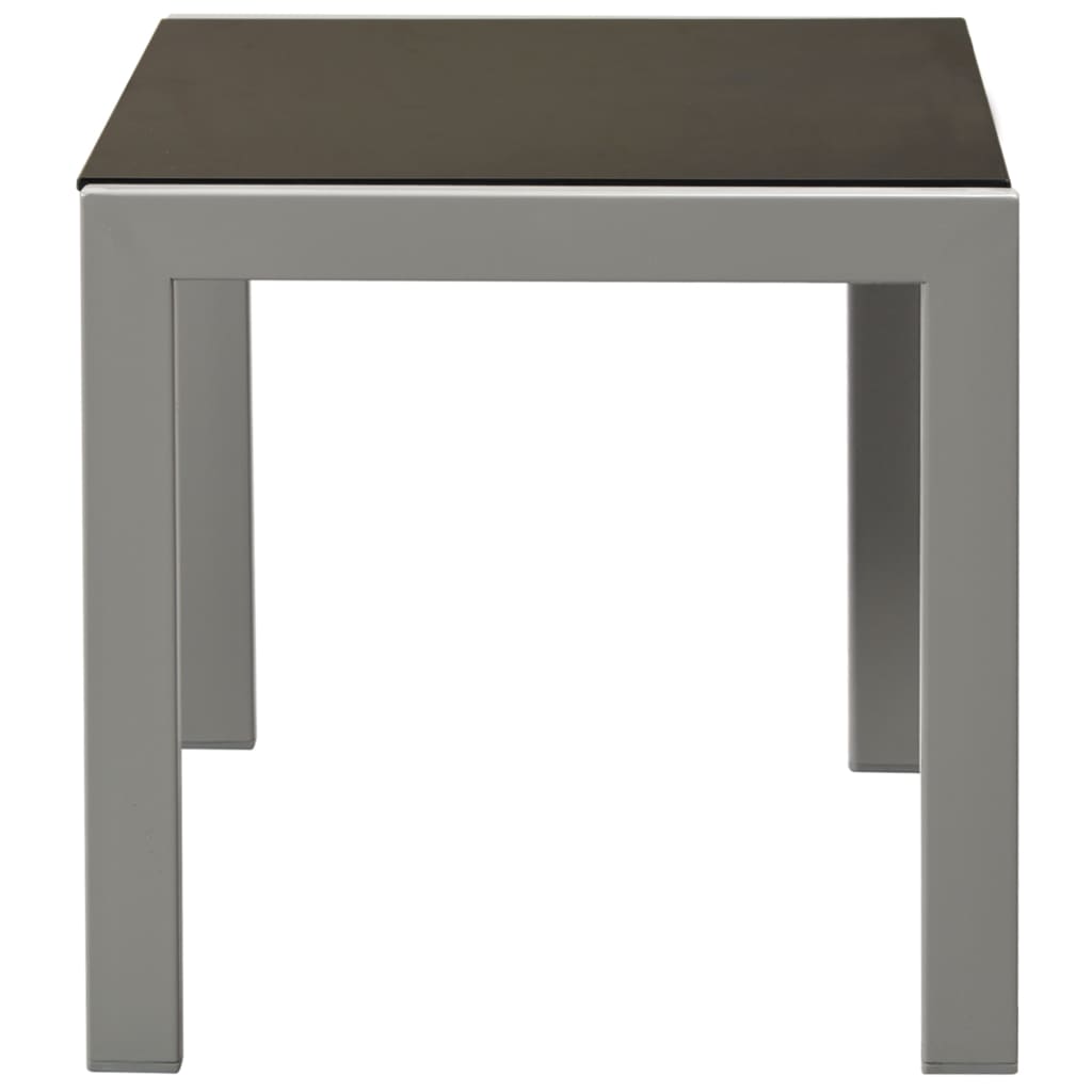 Espreguiçadeiras com mesa 2 pcs aço e textilene preto